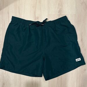 Butter Dark Green Swim Trunks